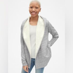 GAP Sherpa Lined Open Sweater Jacket